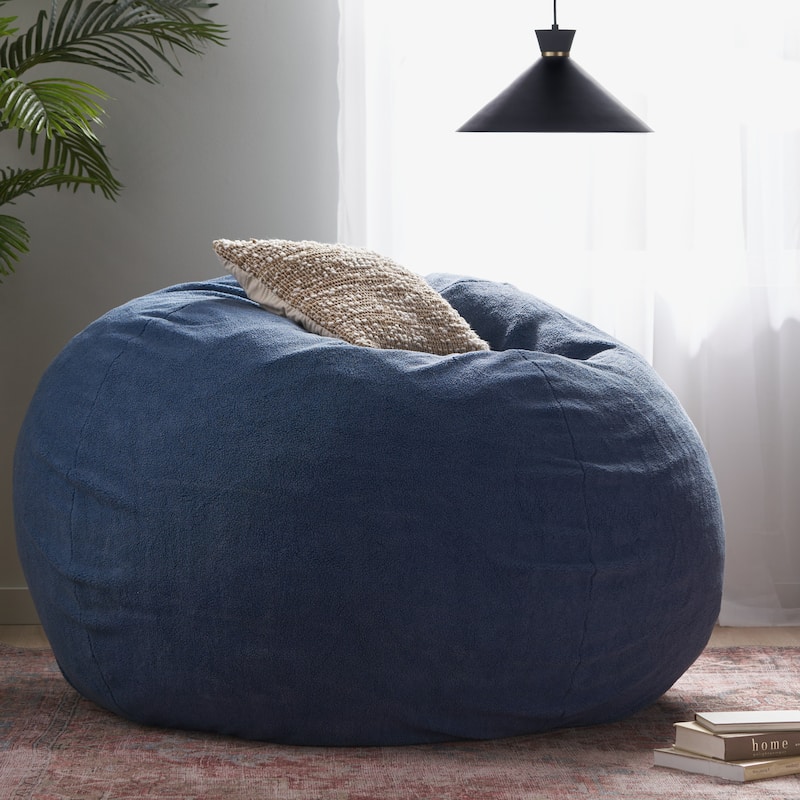 Newalla Modern Shearling 5-foot Bean Bag by Christopher Knight Home