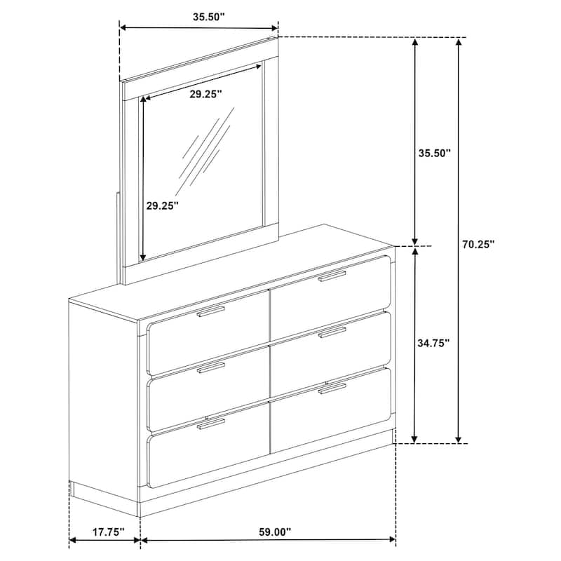 Caraway Contemporary Wood 6-drawer Dresser