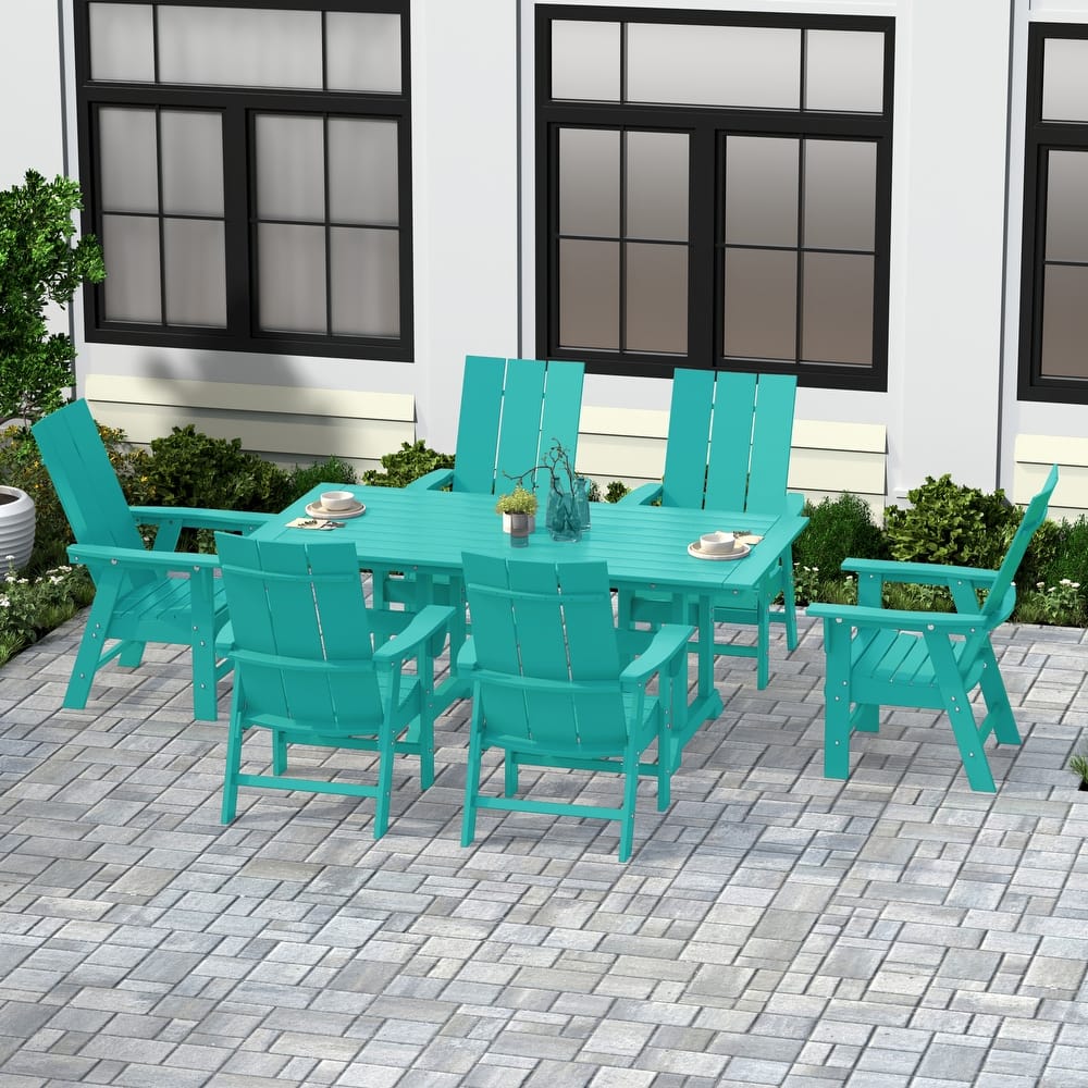Shoreside 7-Piece Rectangular Poly Eco-Friendly All Weather Outdoor Dining Set