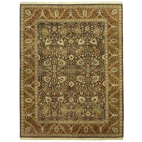 NuStory Hand-Knotted One-of-a-Kind 8'9'' x 11'6'' High-Quality Tabriz Area Rug in Brown/Rust - 8'9 x 11'6