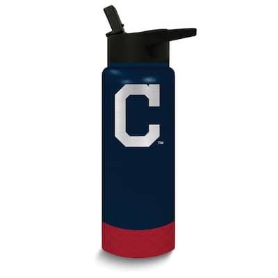 MLB Cleveland Indians Stainless Steel Silicone Grip 24 Oz. Water Bottle