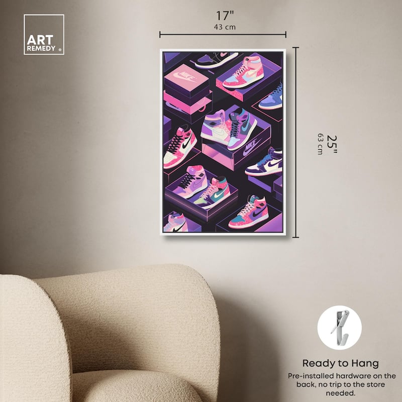 Neon Pastels Sneakers Canvas by Art Remedy