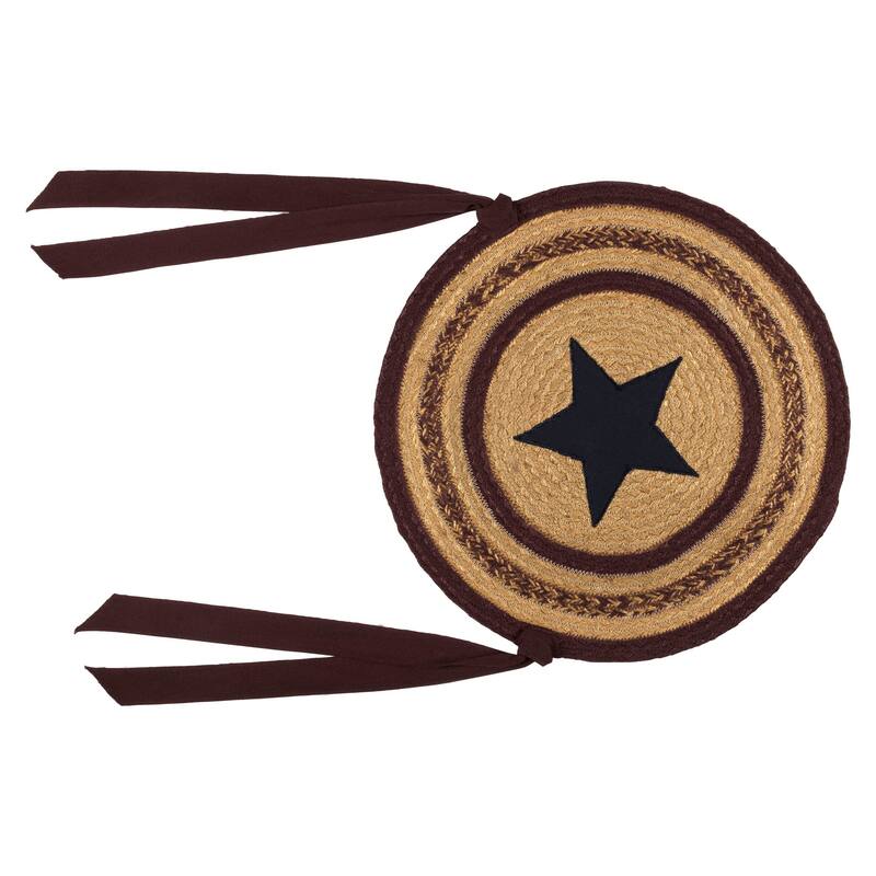 Potomac Jute Applique Star Chair Pad Set of 6
