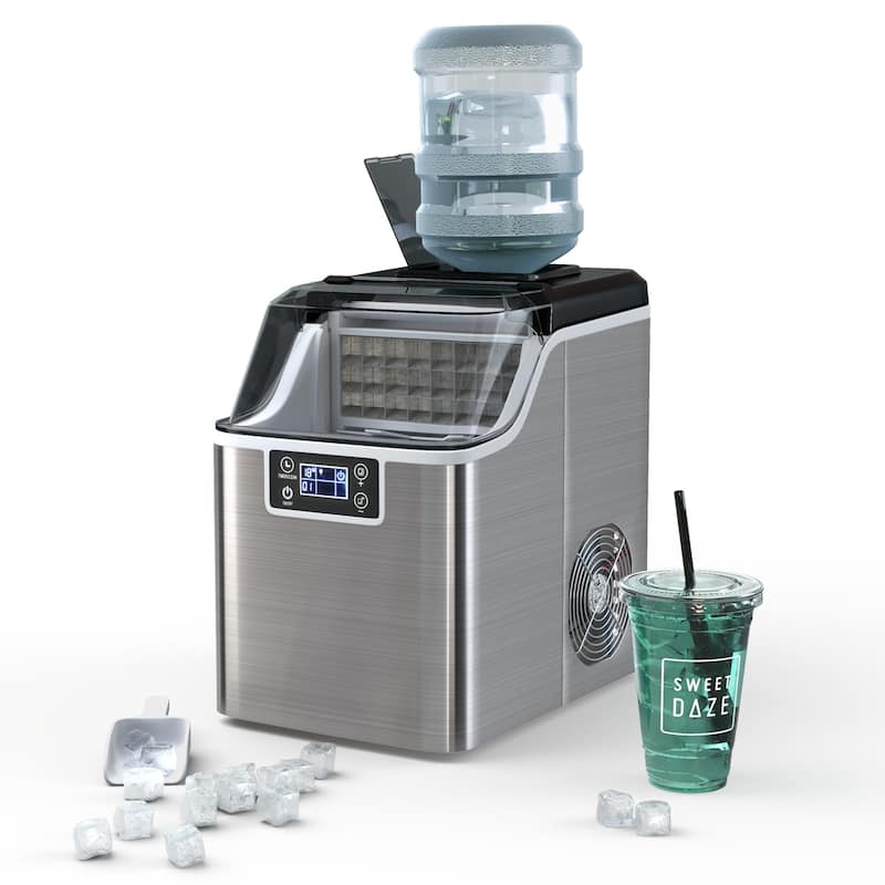 Portable Ice Maker 40Lbs/24H Countertop Self-Cleaning with Ice Scoop - See Details - Silver - See Details