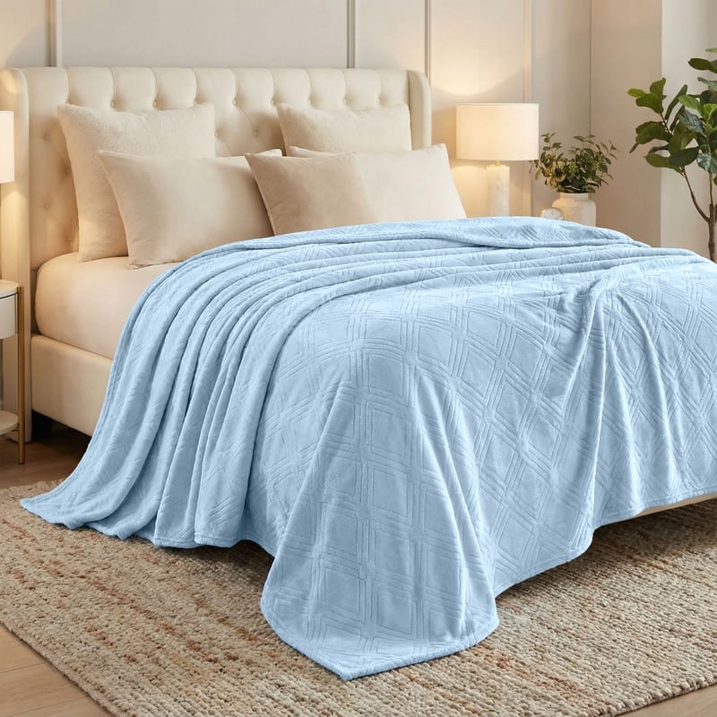 Superior Alaska Quilted Diamond Plush Fleece Blanket For Couch or Bed