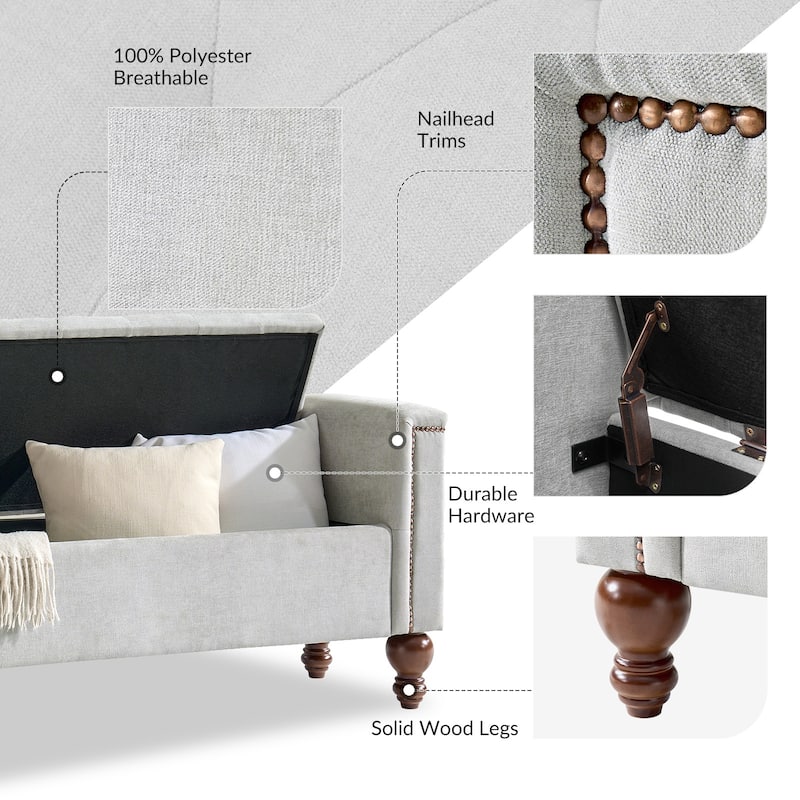 Poncio Storage solid wood legs Bench by HULALA HOME