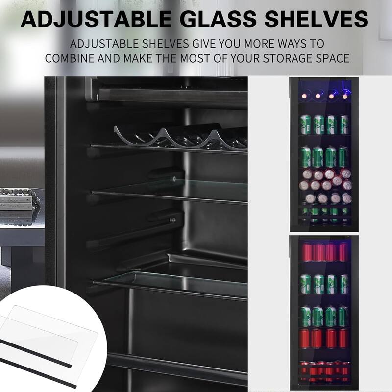4.5 Cu.Ft Mini Fridge with Freezer, Compact Single-Door Refrigerator with LED Light