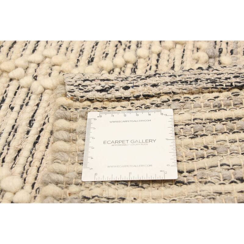 ECARPETGALLERY Braid weave Sienna Cream Wool Rug - 5'1 x 7'9