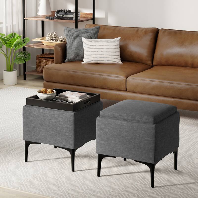 Natasha Storage Ottoman with Tray
