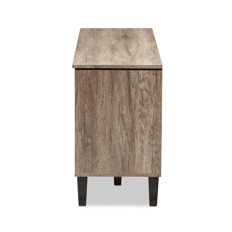 Beacon Modern and Contemporary Light Brown Wood 55-Inch TV Stand - 25.39" High x 55.51" Wide x 15.67" Deep