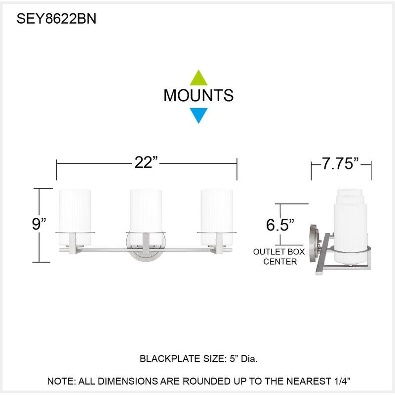 Seymour 3-Light Brushed Nickel Bath Light