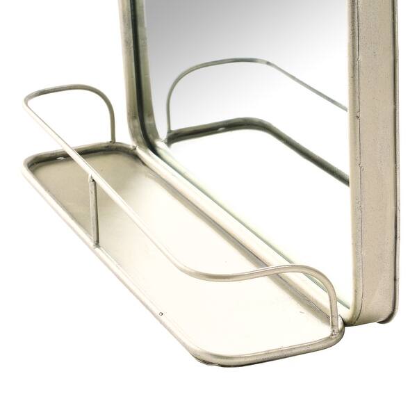 Metal Framed Wall Mirror with Shelf