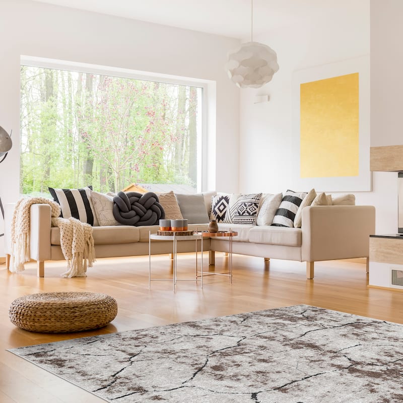 Milan Collection Abstract Stone Area Rug