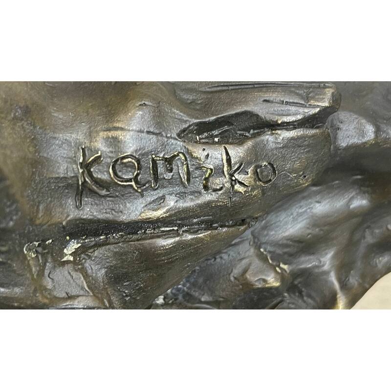 Abstract Modern Art Original Kamiko Outlaw Cowboy Horse Gun Bronze Sculpture Art