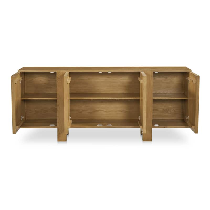 NADAAL STUDIOS Vionette, Four Doors Sideboard With Solid Oak - 74"W x17"D x31"H