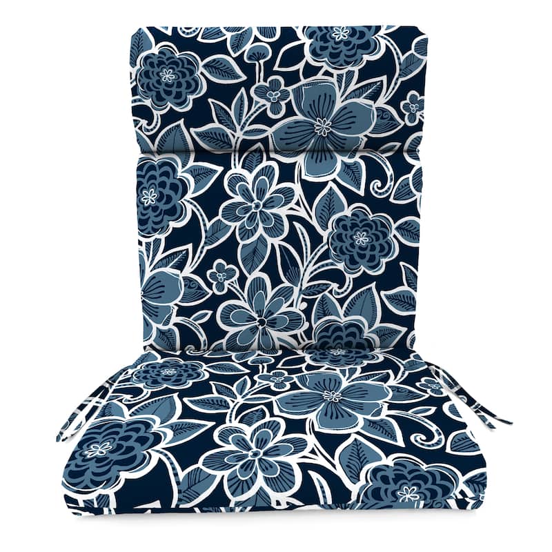 22" x 44" Outdoor Chair Cushion with Ties and Loop - 44'' L x 22'' W x 4'' H