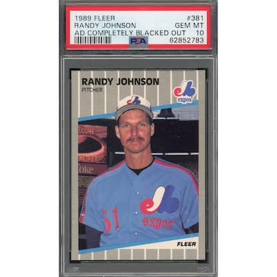 Randy Johnson 1989 Fleer Ad Blacked Out Baseball Rookie Card #381 Graded PSA 10 - 8'6" x 11'6"