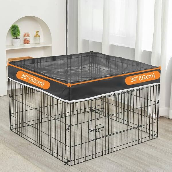 Foldable Exercise Metal Pet Playpen with Door and Top Cover Bed Bath & Beyond 39845789