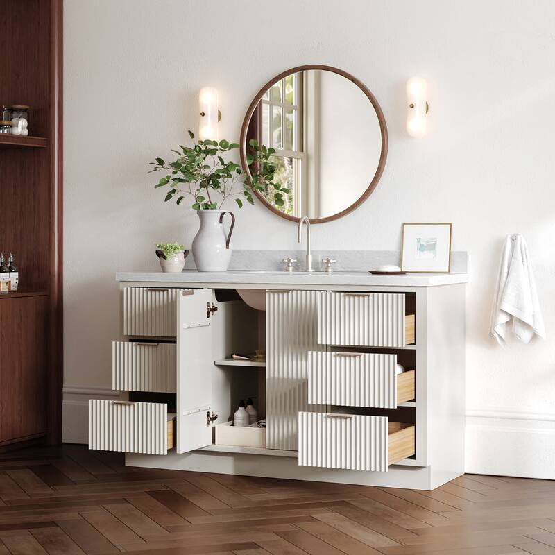 Ariel P61CWRVO Milan 61" Free Standing Single Basin Vanity Set with