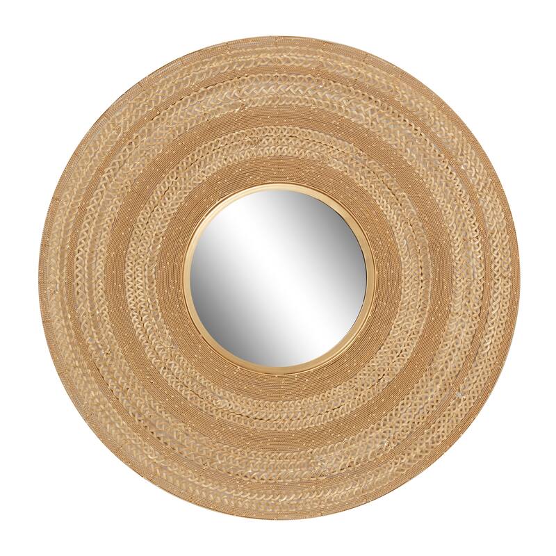 Metal Starburst Wall Mirror - Brown - Roche River Decor - 3"W x 40"L x 40"H