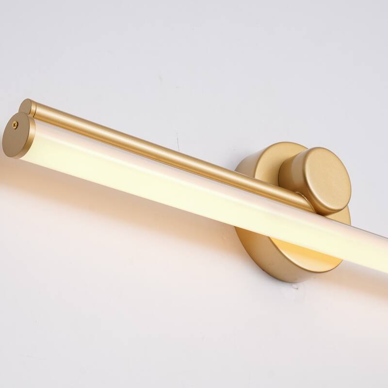 1-Light 23.8" W Modern Black/Gold Linear Metal Dimmbale Integrated LED Bathroom Vanity Mirror Light/Picture Light