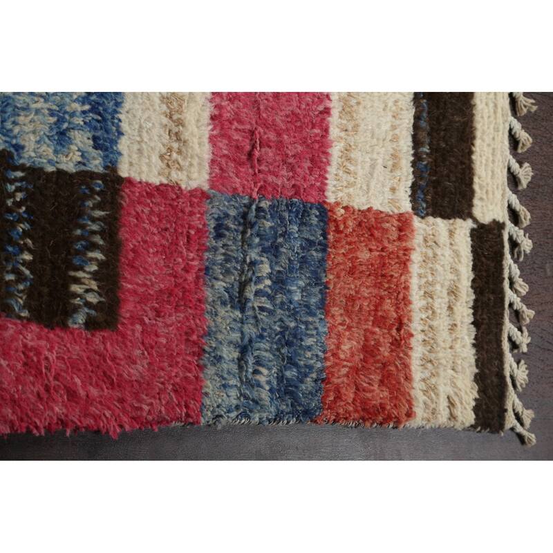 Tribal Geometric Oriental Moroccan Wool Area Rug Hand-knotted Carpet - 9'0" x 13'0"