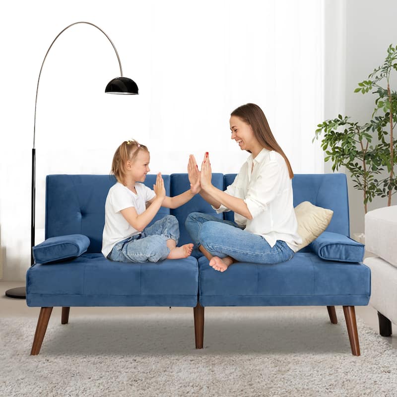 Futzca 60" Small Loveseat, 3 in 1 Cute Convertible Sofa Bed