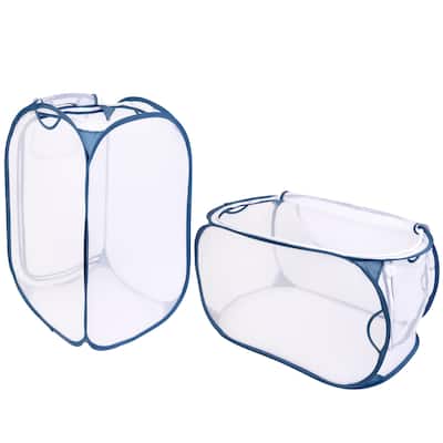 Smart Design Mesh Pop Up Flip Laundry Hamper and Basket