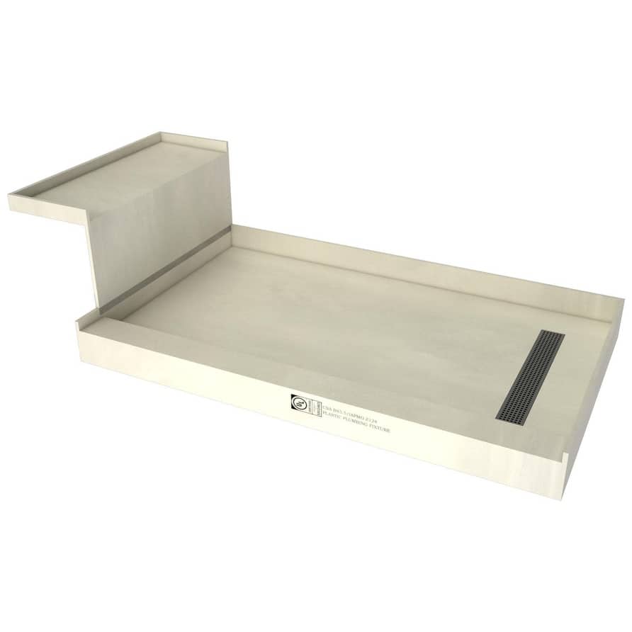 Tile Redi RT3248RRB32KIT Base'N Bench 60" x 32" Rectangular Shower