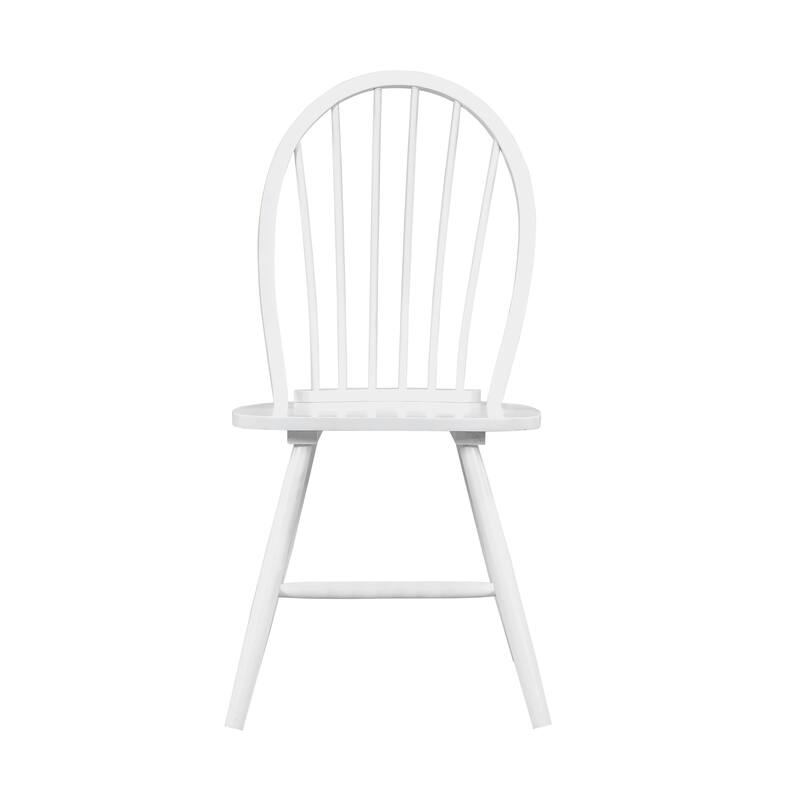 Farmhouse Style Wooden Dining Chairs Set of 2 - White Finish