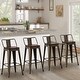 preview thumbnail 12 of 11, 24 inch bar stools with backs set of 4 Counter Bar Stools with Wood - 24 inch Rusty.