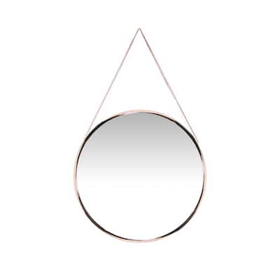 Carson Carrington Kabbo Pink Rose Gold Round Wall Mirror - 17.5 x 1.75 x 17.5 - 17.5 x 1.75 x 17.5