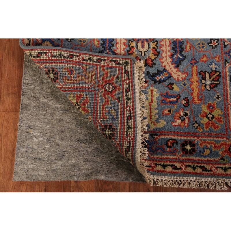 Light Blue Oushak Indian Foyer Rug Handmade Wool Carpet - 3'0"x 5'0"