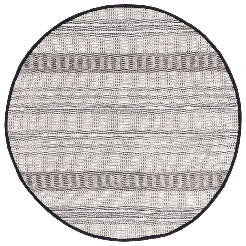 SAFAVIEH Handmade Natura Crispina Wool Rug - 6' Round - Grey/Black
