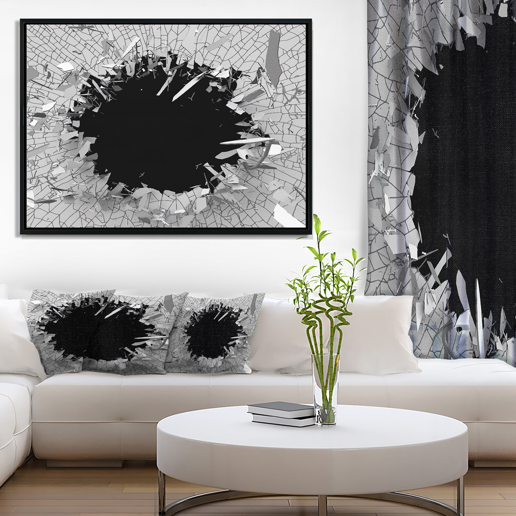 Shop Silver Orchid Abstract Broken Wall 3d Design Abstract