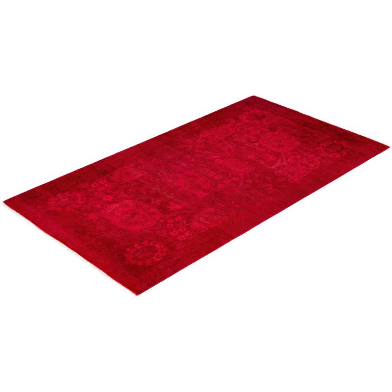 Overdyed One-of-a-Kind Hand-Knotted Area Rug - Pink - 3' 1" x 5' 6"