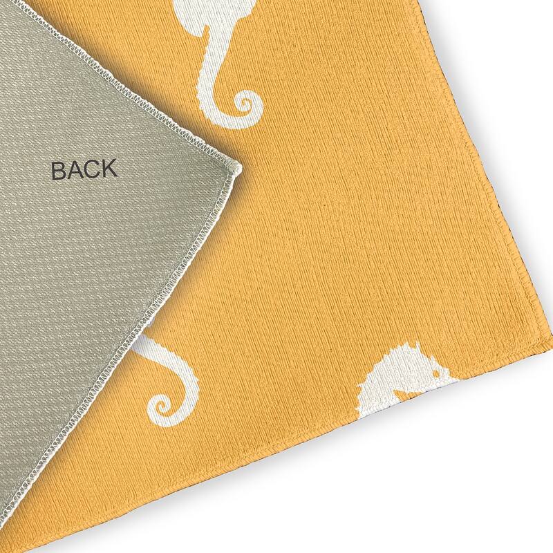Sea Horses Beach Style Chenille Area Rug