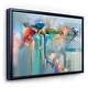 preview thumbnail 3 of 10, Designart 'Abstract Red Blue And Pink Flowers' Farmhouse Framed Canvas Wall Art Print