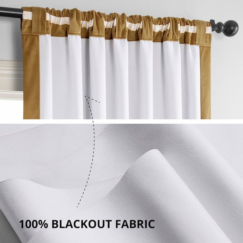 Exclusive Fabrics Signature Velvet Blackout Curtains (1 Panel) - Luxurious Single Drapery for Enhanced Light Blockage