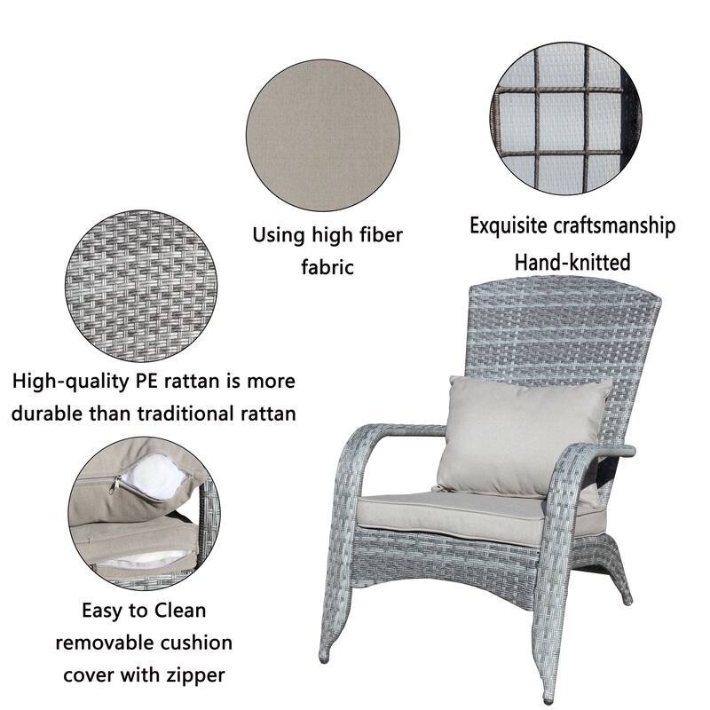 Vintage 2 Piece Outdoor Gardens Lounge Chair for Lawn, Balconies & Poolside