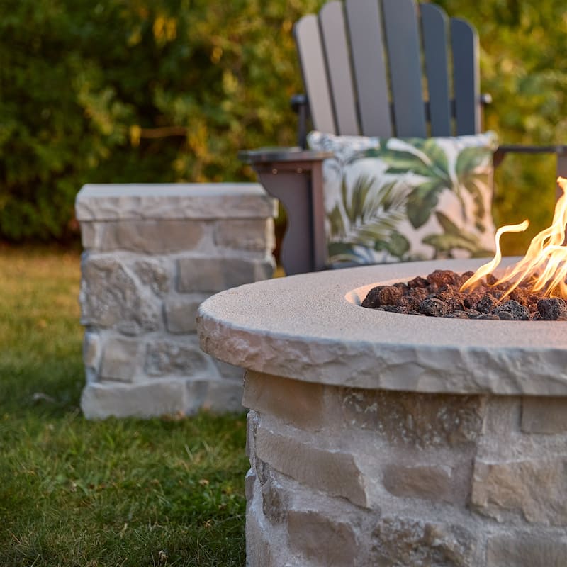 Scottsdale 20"H Square Stone Propane Tank Cover in Beige by Real Flame