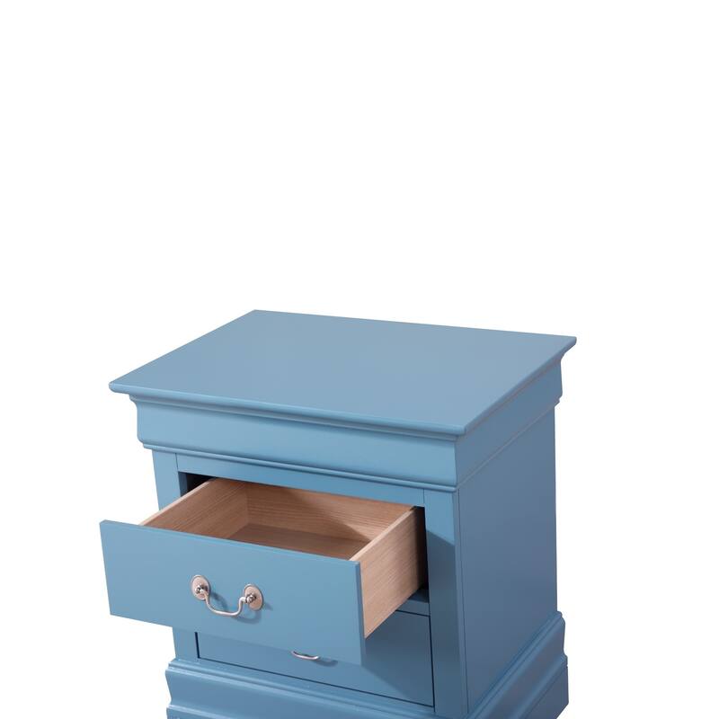 2-Drawer Wood Nightstand - 24" - Blue