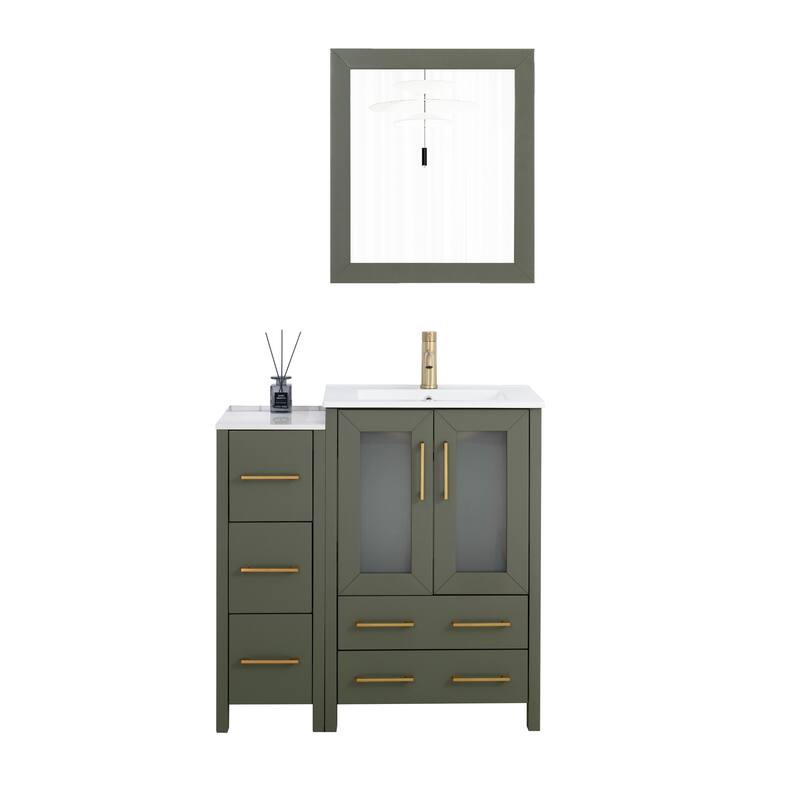 Vanity Art 36-Inch Single Sink Bathroom Vanity with Top & Free Mirror - 36 X 18.1 X 35.8