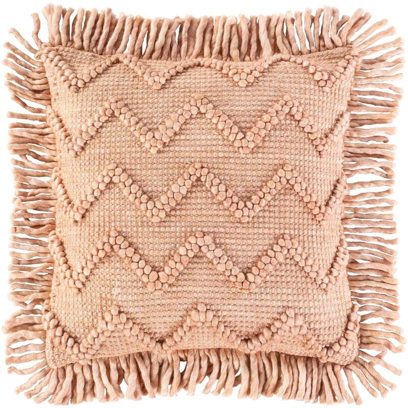 Ellea Textured Chevron Throw Pillow with Fringe