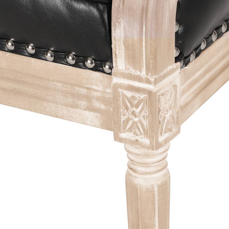 Exquisite Leather Sofa Couch with Nailhead Accent, Love Seats with Button Tufted Backrest, 2 Seater Couch for Apartment
