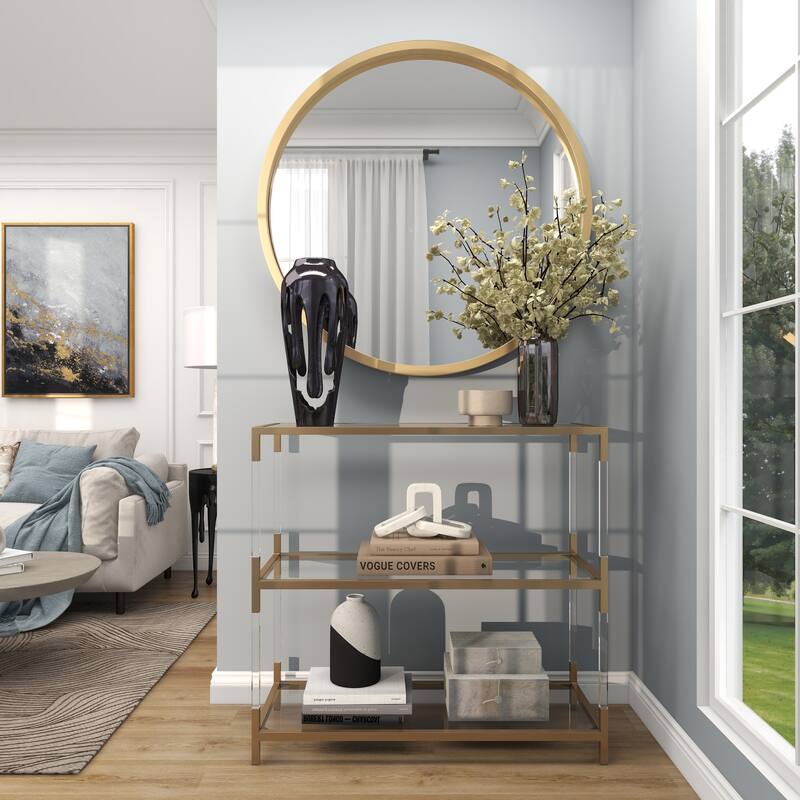 Black, White or Gold Wooden Room Wall Mirror with Thin Frame