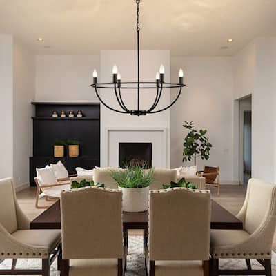 6-Light Classic Mid-century Chandelier