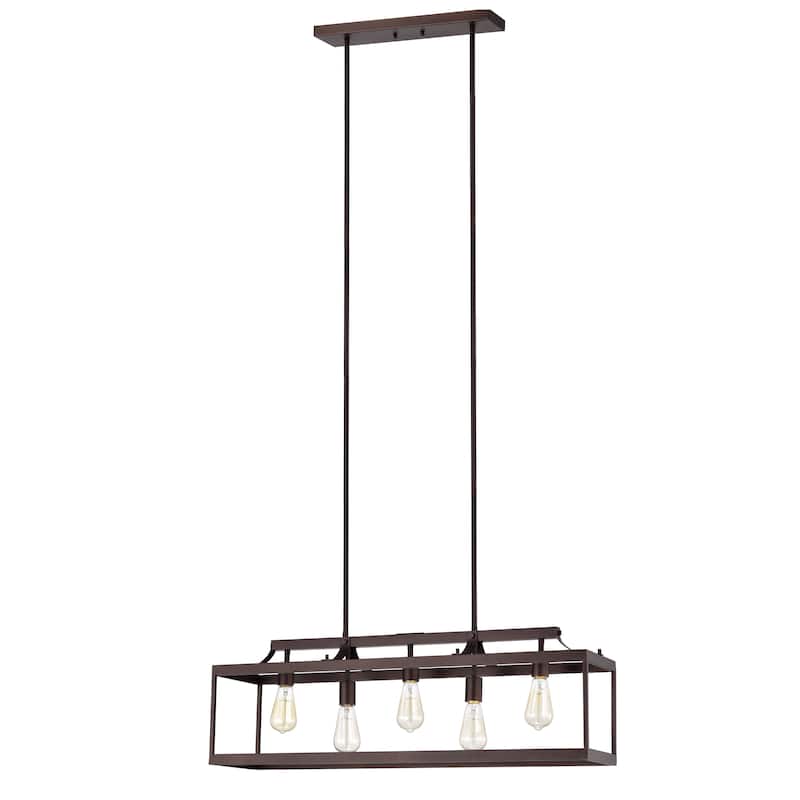 5-light Oil Rubbed Bronze Linear Island Fixture
