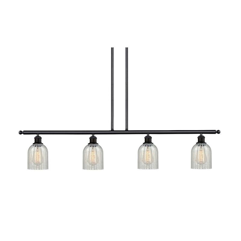 Innovations Lighting Caledonia 4 Light 48" Wide Linear Chandelier - Oil Rubbed Bronze / Mouchette