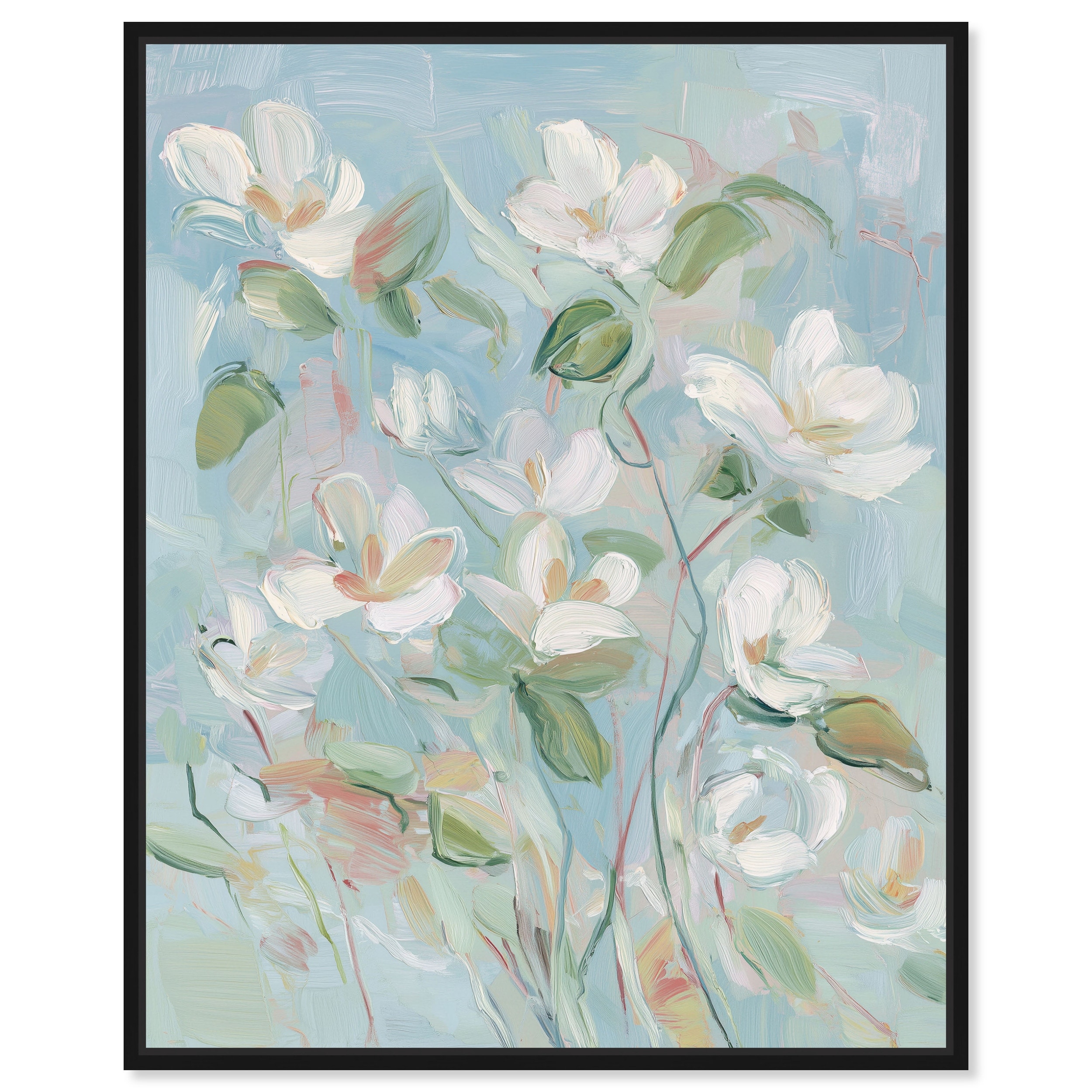 Zephyr Soft Blooms III Farmhouse Wall Art Framed Canvas by Art Remedy